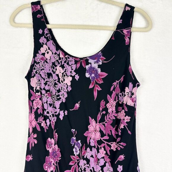 Vintage Eva Blue 90s Y2K Beaded Mini Dress Size 10 Whimsigoth Fairy 00s Floral - Picture 3 of 6